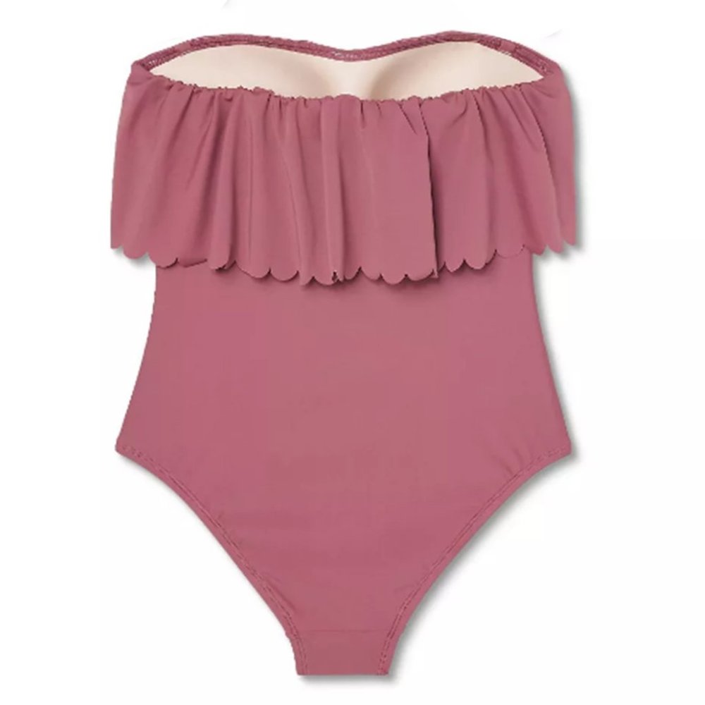KONA SOL Scalloped Flounce Medium Coverage One Piece Swimsuit NEW WITHOU… - Picture 5 of 7